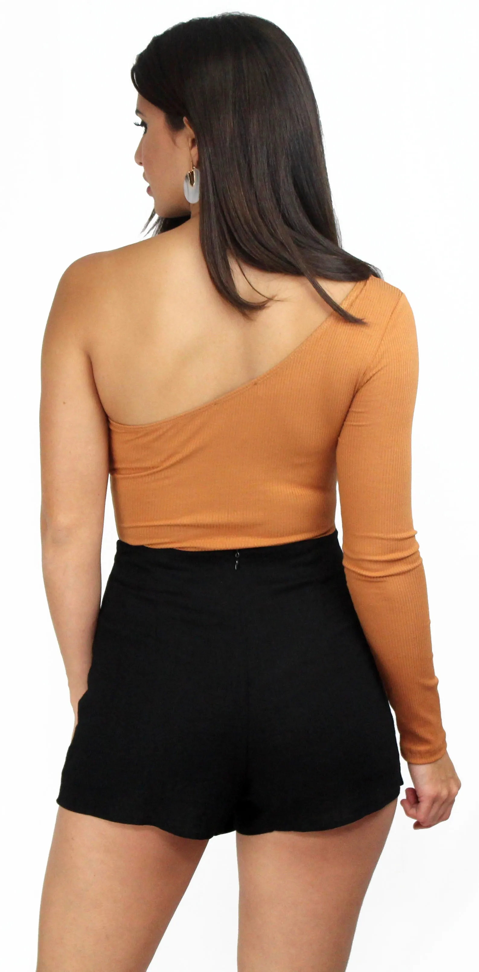 Beside Me One-Shoulder Amber Bodysuit