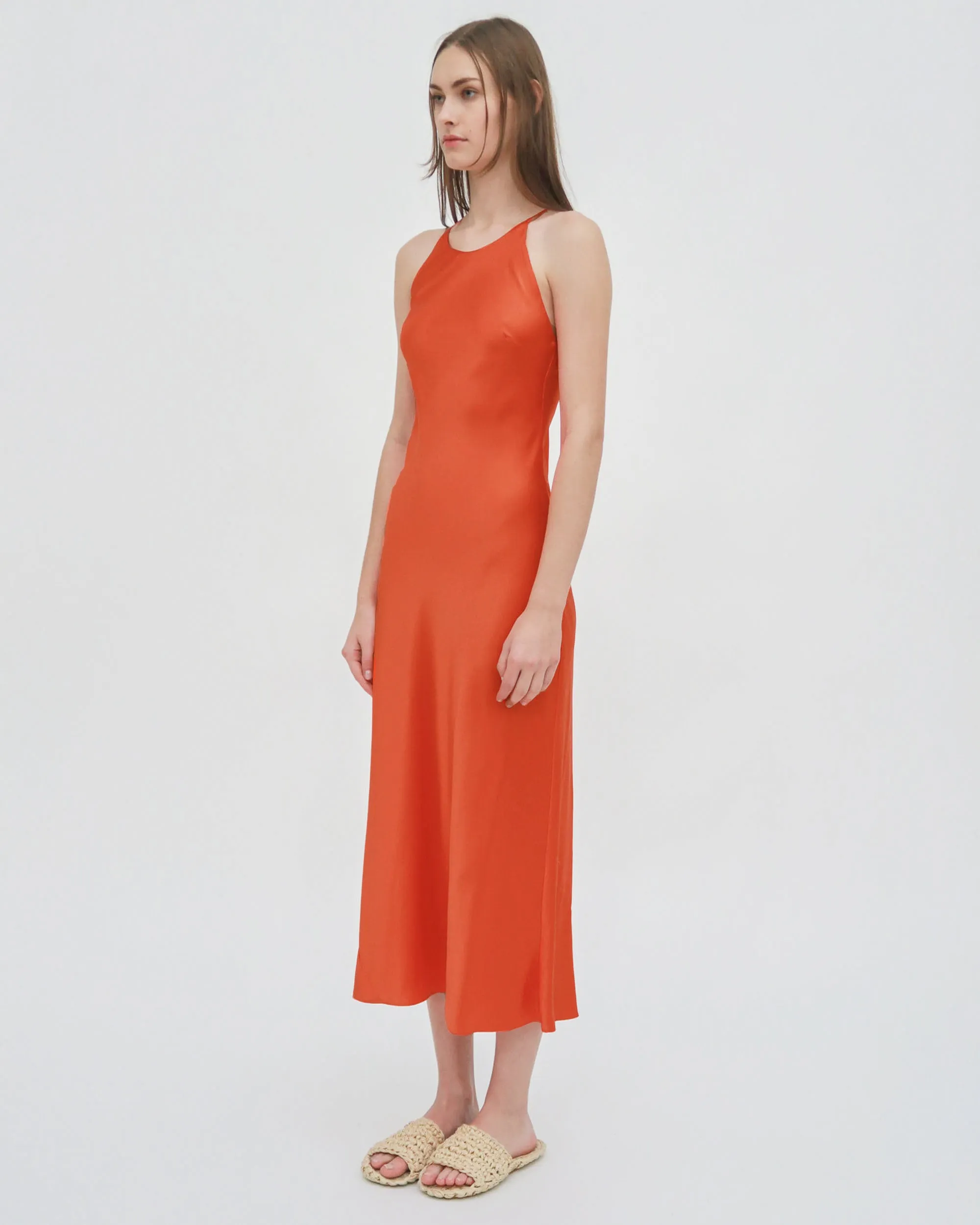 BIAS CREWNECK SLIP DRESS