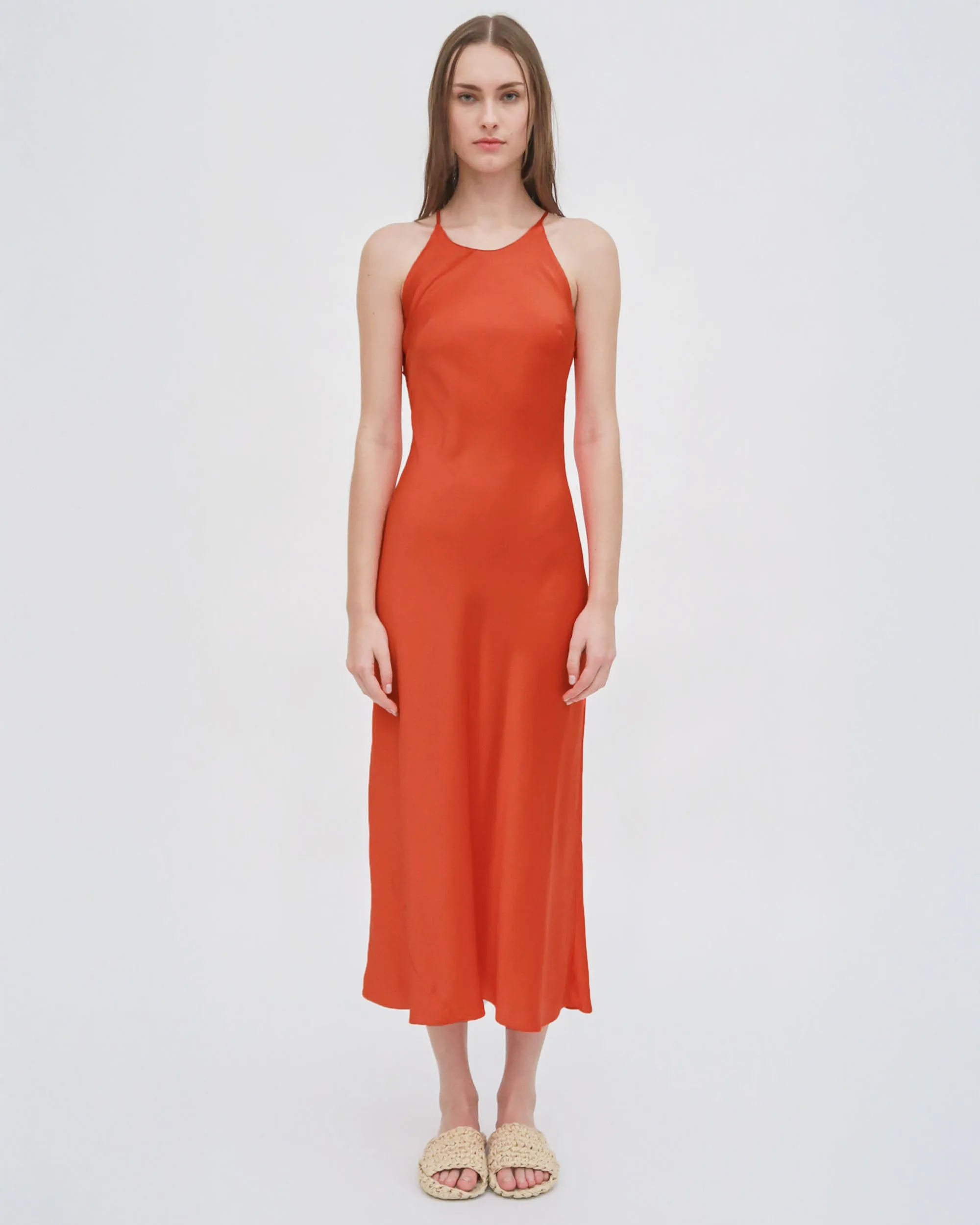 BIAS CREWNECK SLIP DRESS