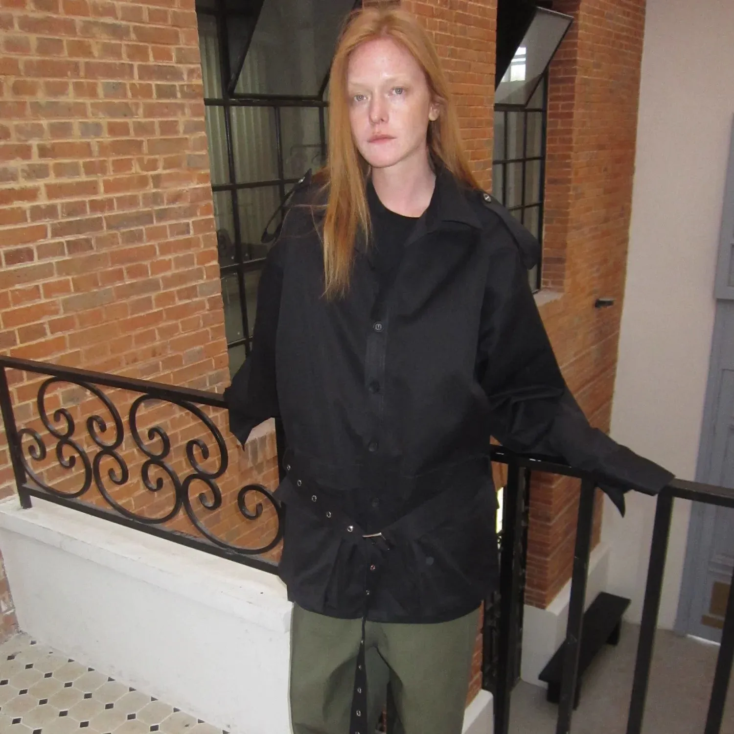 Black Belted Shirt Jacket
