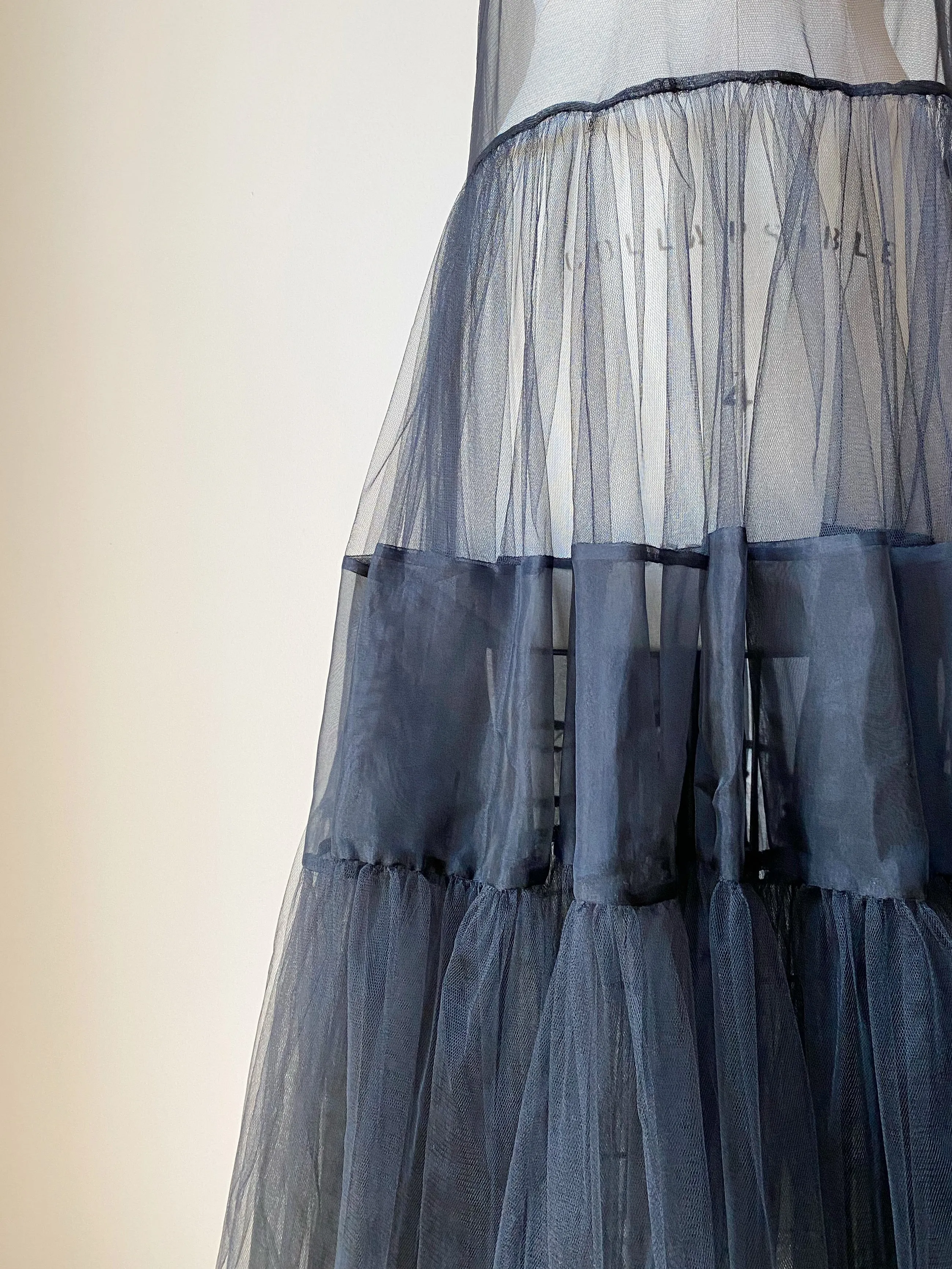black crinoline with silk organza tier