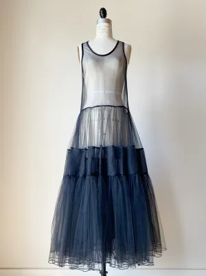 black crinoline with silk organza tier