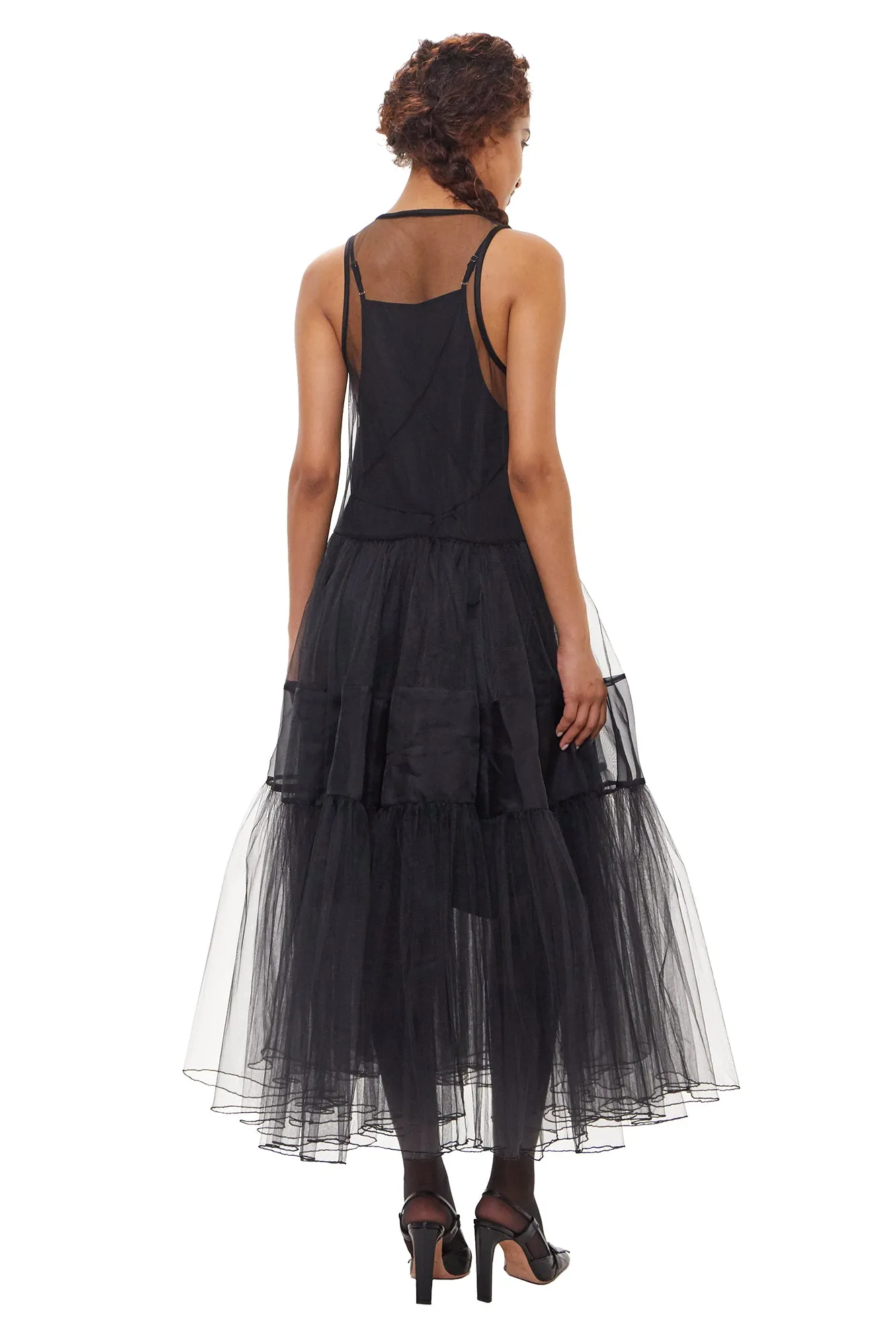 black crinoline with silk organza tier