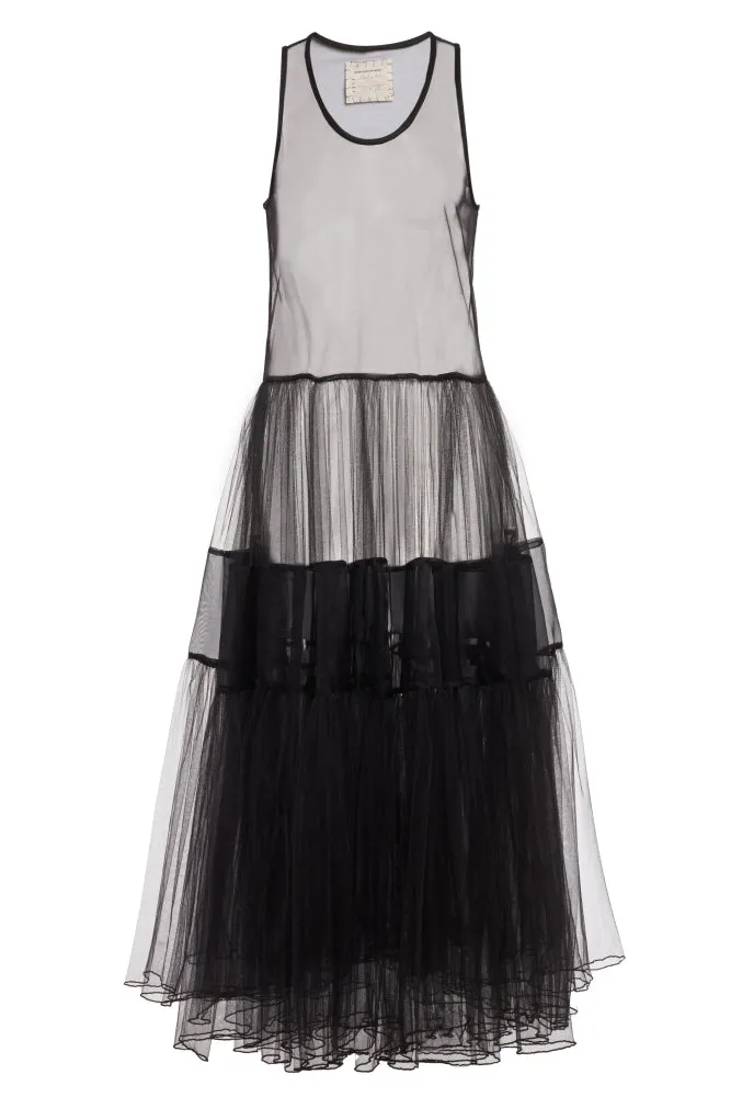 black crinoline with silk organza tier
