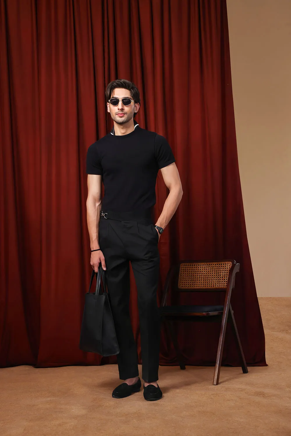 Black Flannel Marcello Trousers