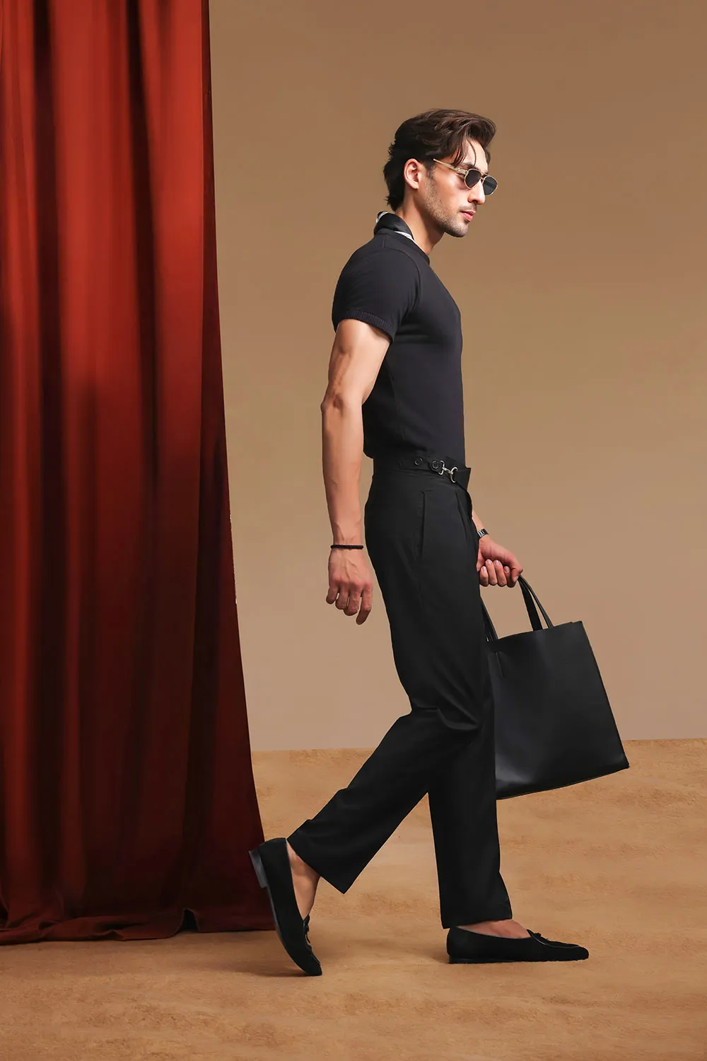 Black Flannel Marcello Trousers