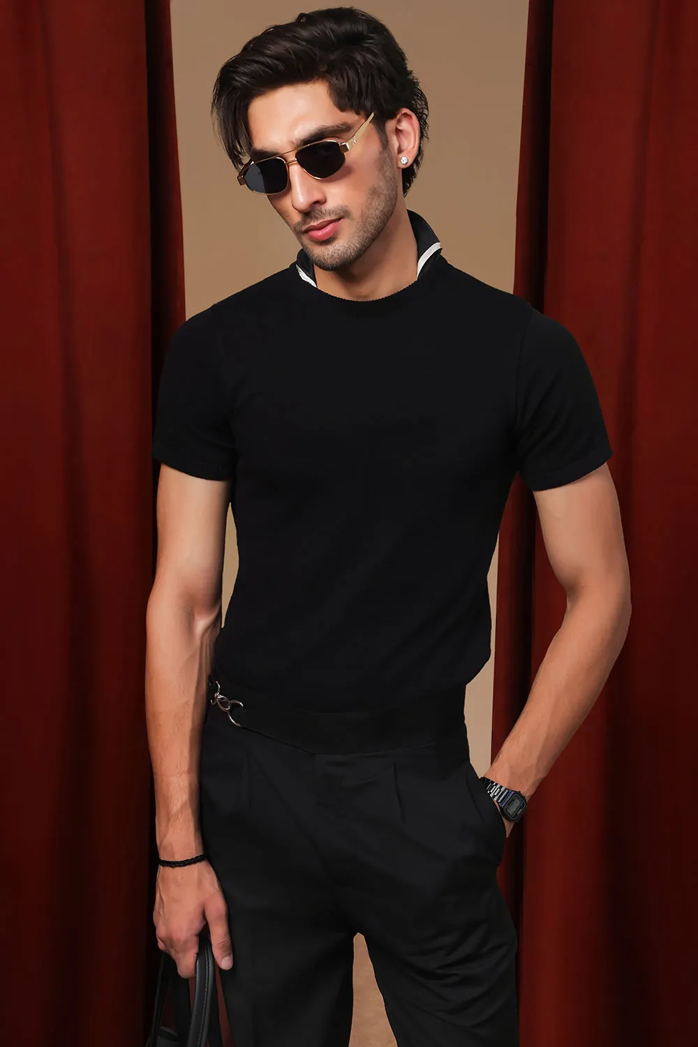 Black Flannel Marcello Trousers