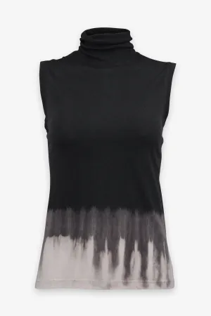 Black Horizon Jersey Sleeveless Turtleneck