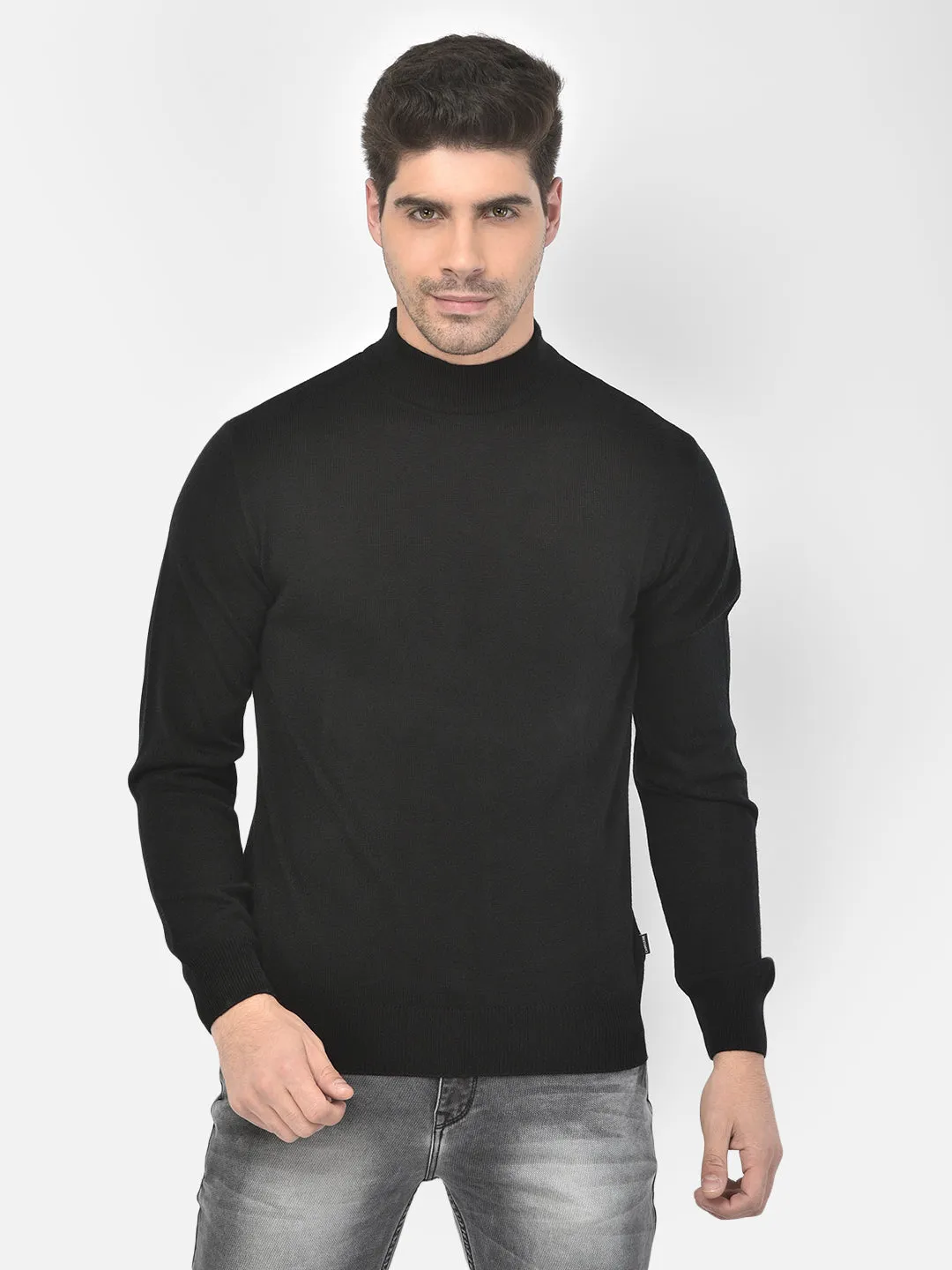 Black Mock Neck Sweater