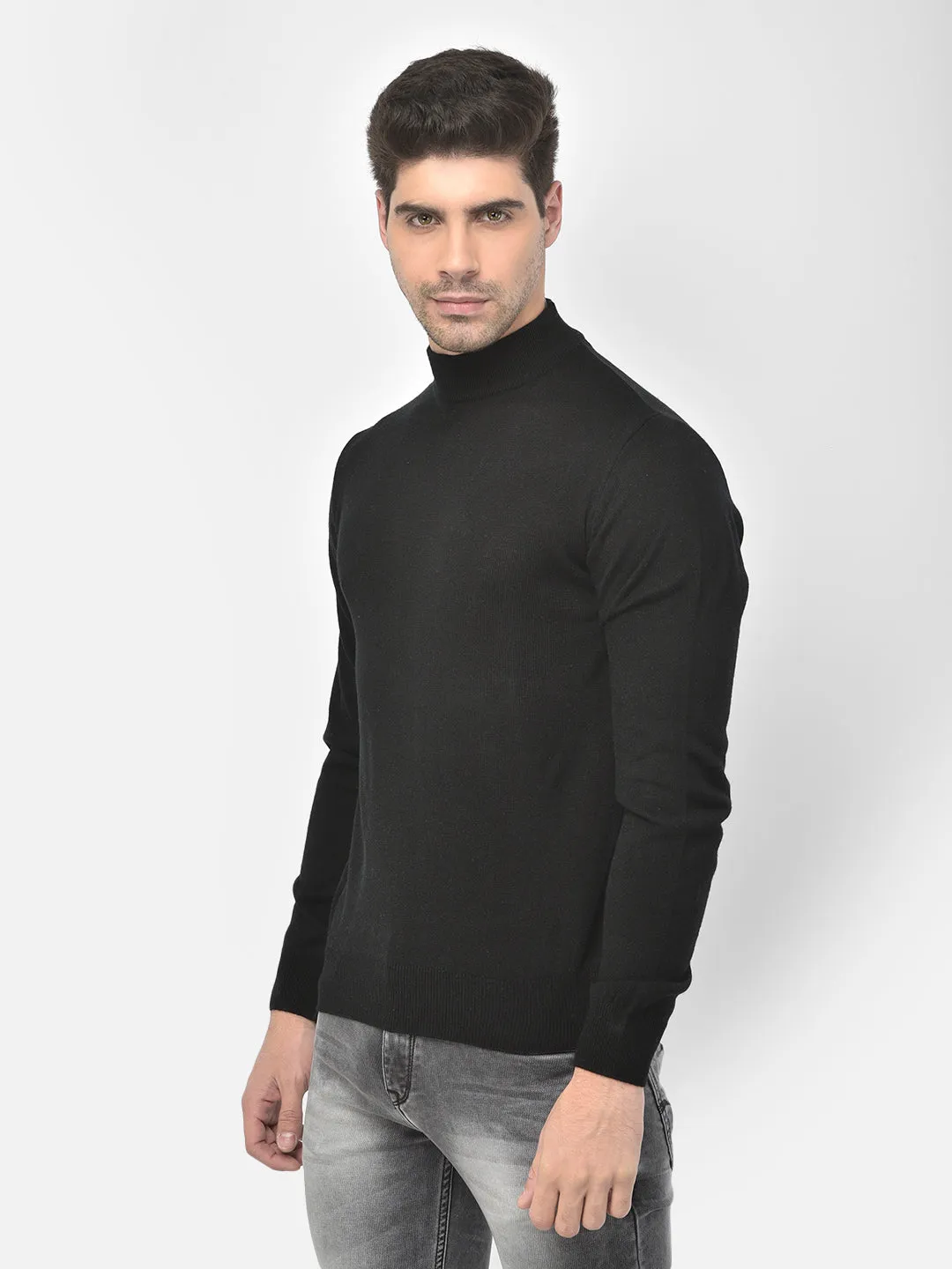 Black Mock Neck Sweater
