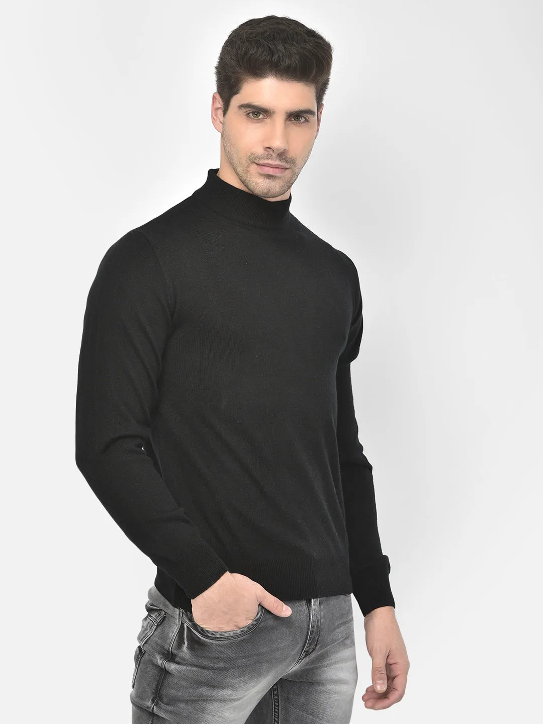 Black Mock Neck Sweater