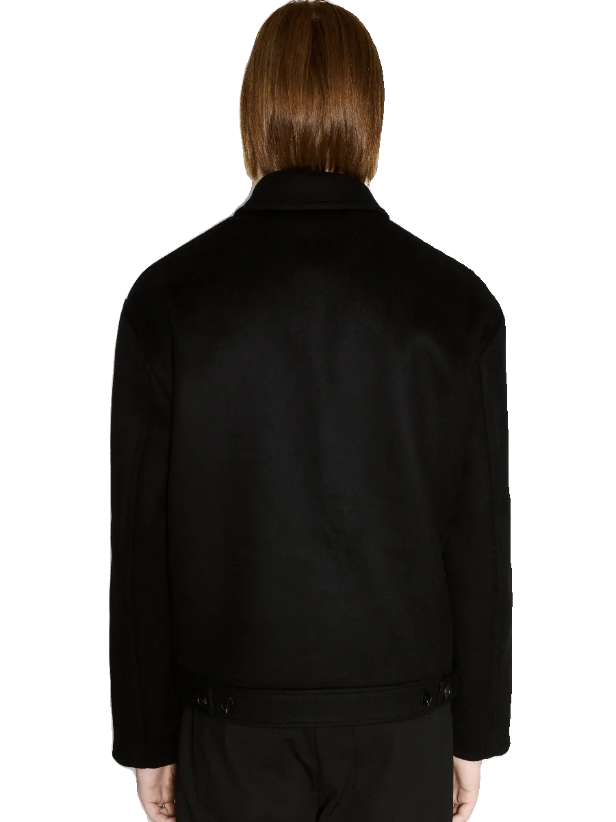 Black Wool Zipper Jacket