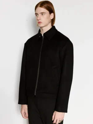 Black Wool Zipper Jacket