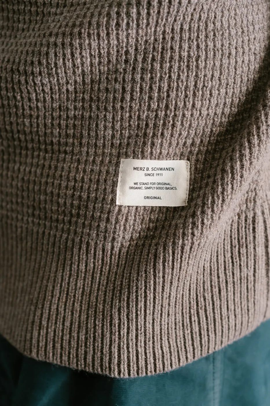 BLADE02.06 - Merino Wool Cashmere Blend Waffle Pullover Relaxed Fit - Grain