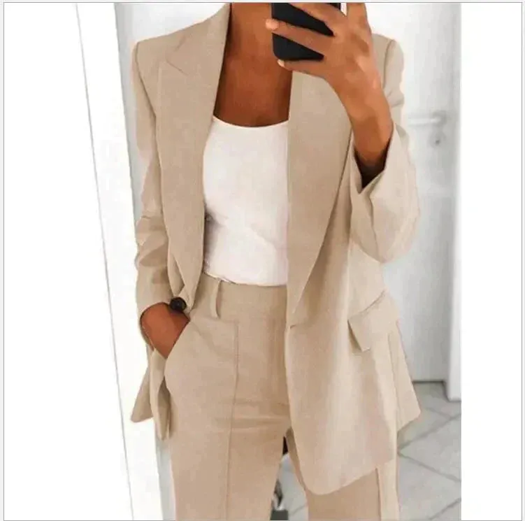 Blazer Luxe™ | Women's Blazer & Wide-Leg Pants Set | Tailored Fit, Lightweight Fabric, Stylish Ensemble