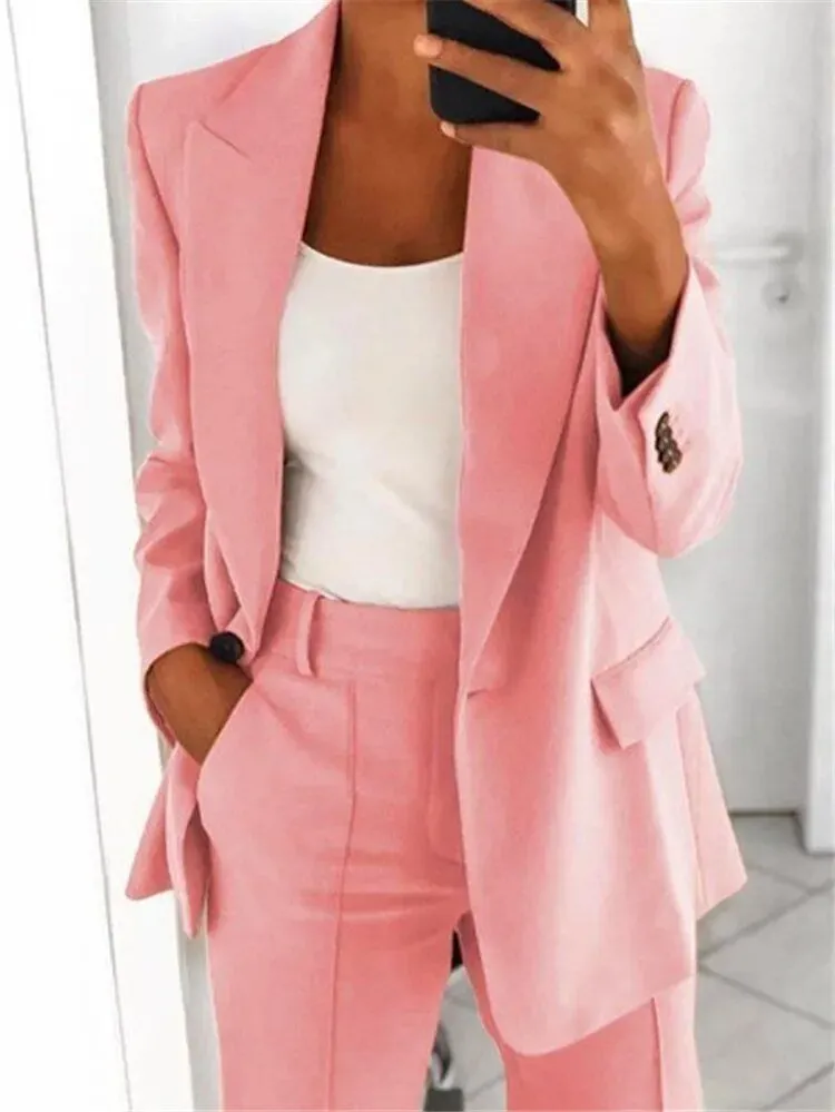 Blazer Luxe™ | Women's Blazer & Wide-Leg Pants Set | Tailored Fit, Lightweight Fabric, Stylish Ensemble