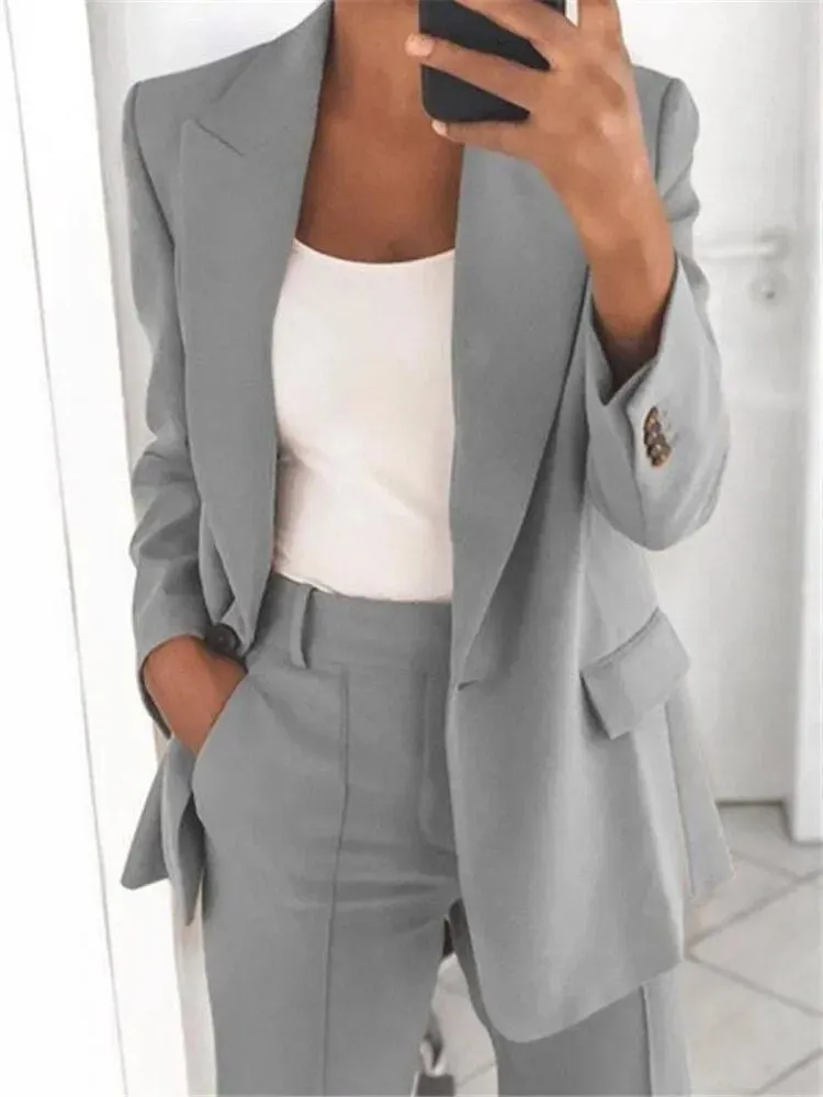 Blazer Luxe™ | Women's Blazer & Wide-Leg Pants Set | Tailored Fit, Lightweight Fabric, Stylish Ensemble