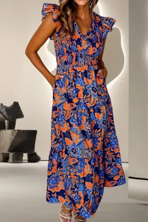 Bloom Wilder Ruffled Sleeve Floral Maxi Dress