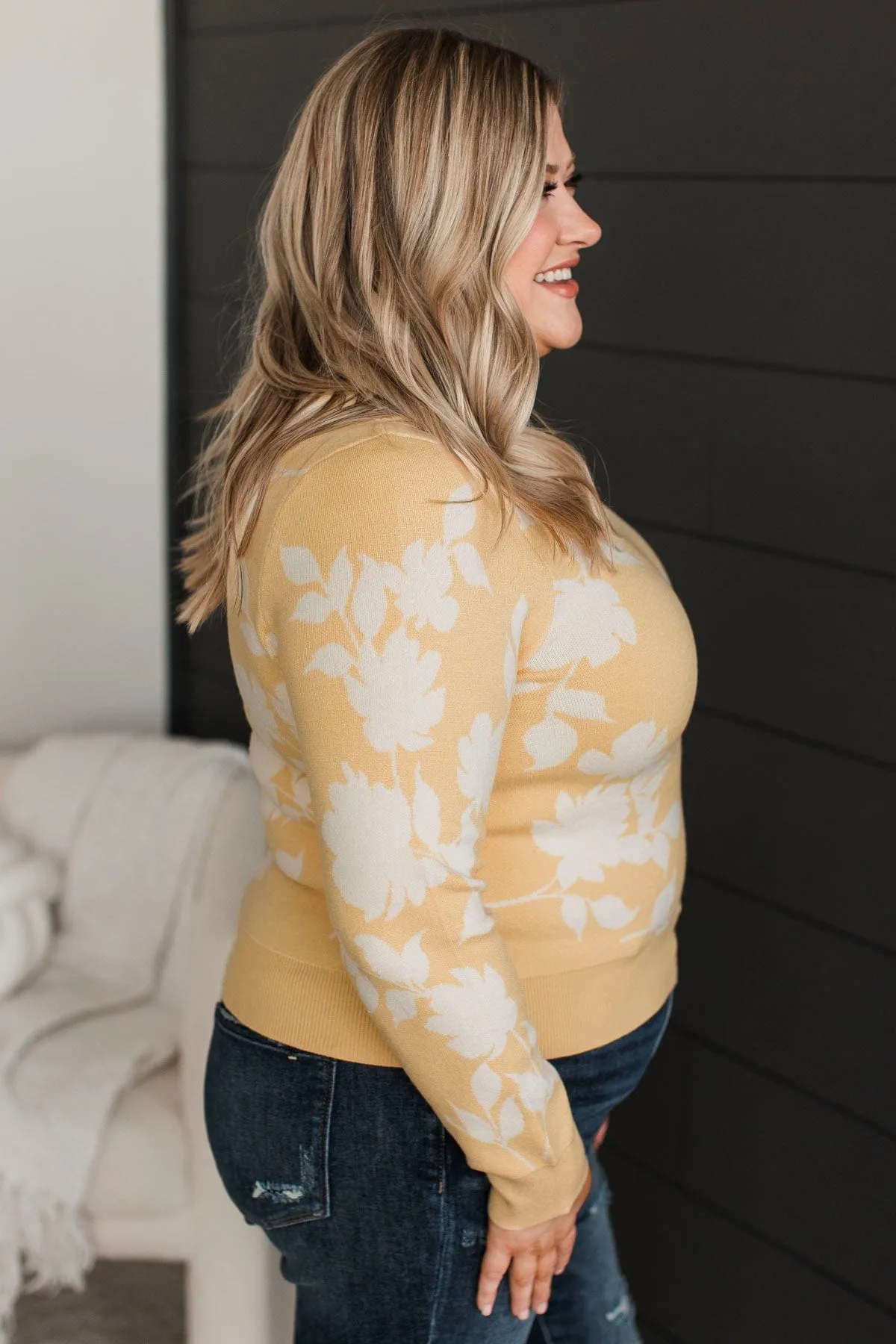 Blooming Success Floral Sweater- Yellow
