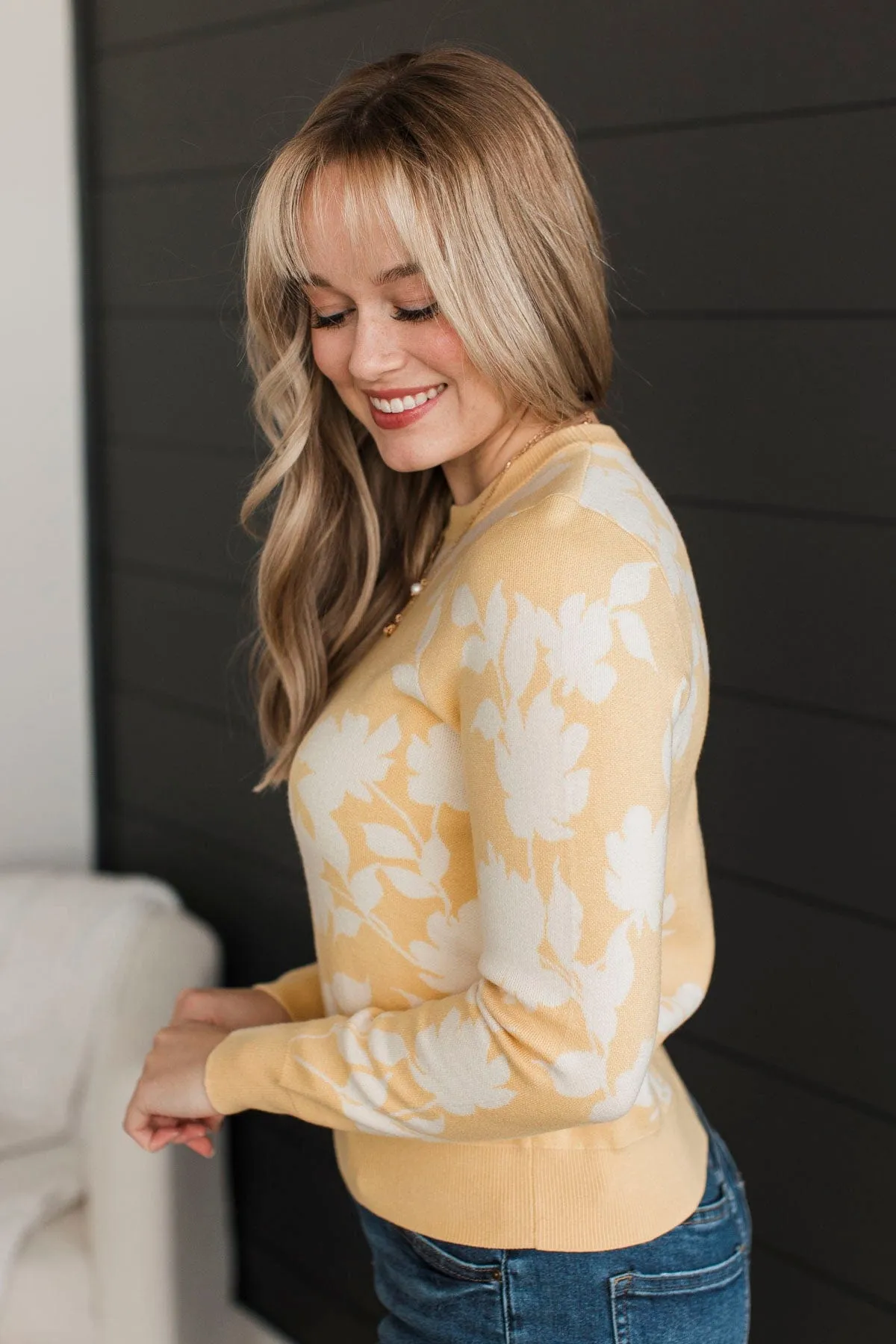 Blooming Success Floral Sweater- Yellow