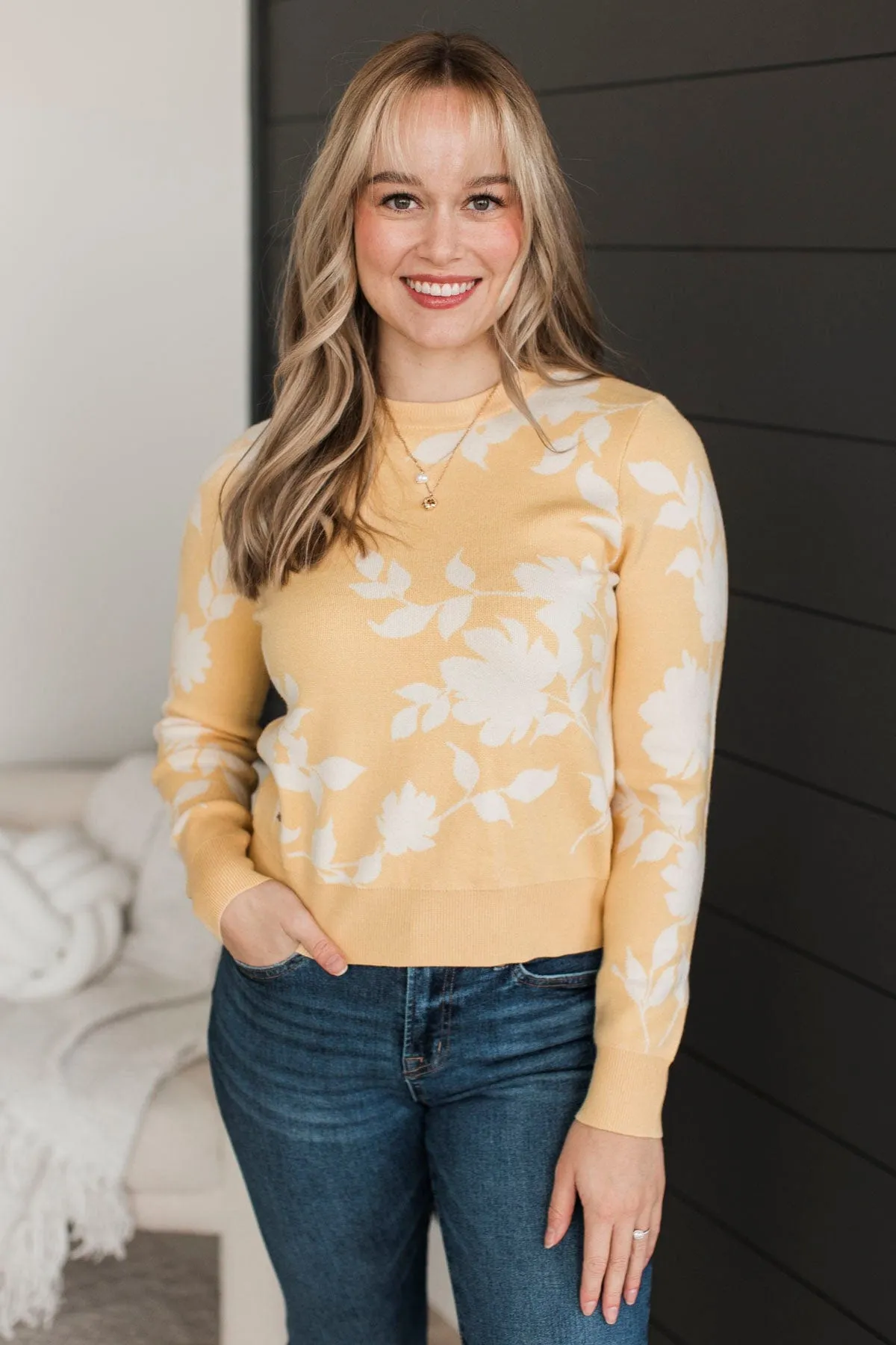 Blooming Success Floral Sweater- Yellow