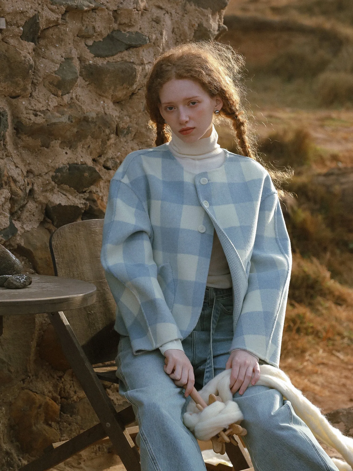 Blue Checkered Coat