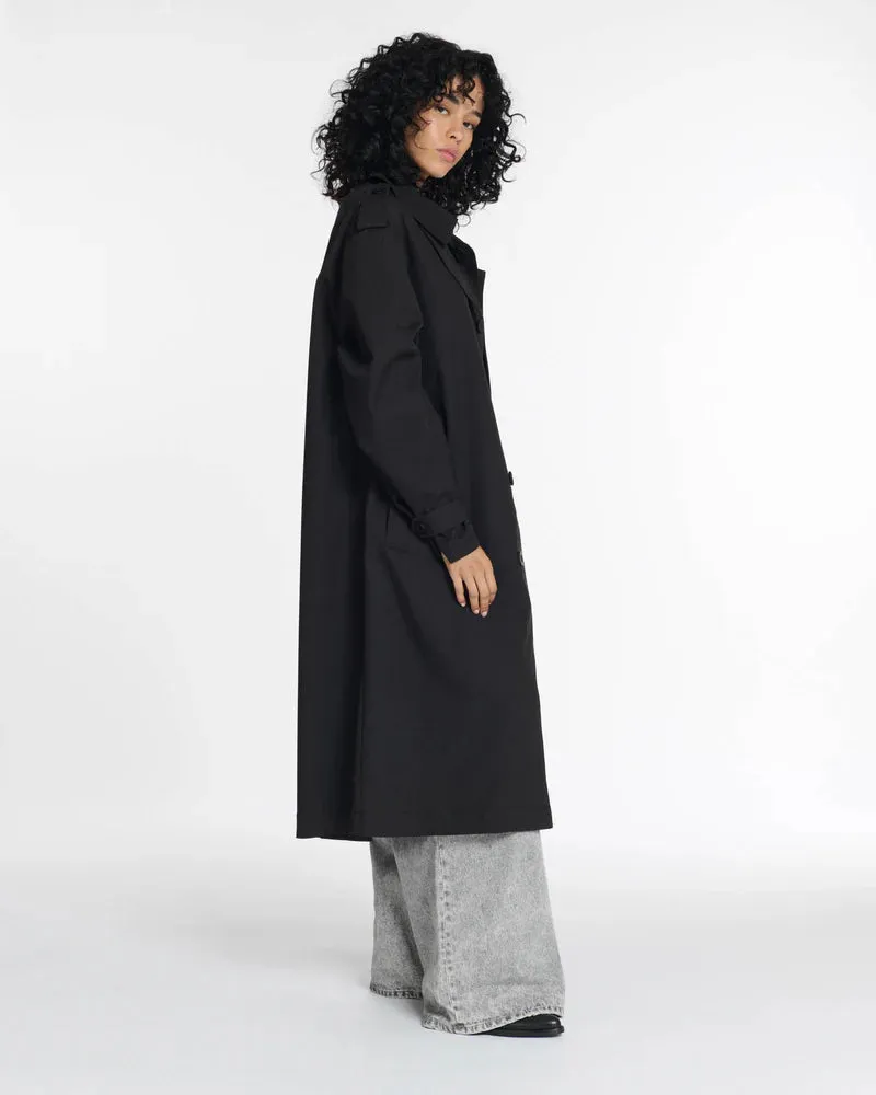 Bristol Sleek Worker Trenchcoat - Black