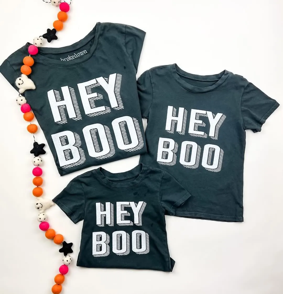 Brokedown Clothing Kid's Hey Boo Tee - Vintage Black