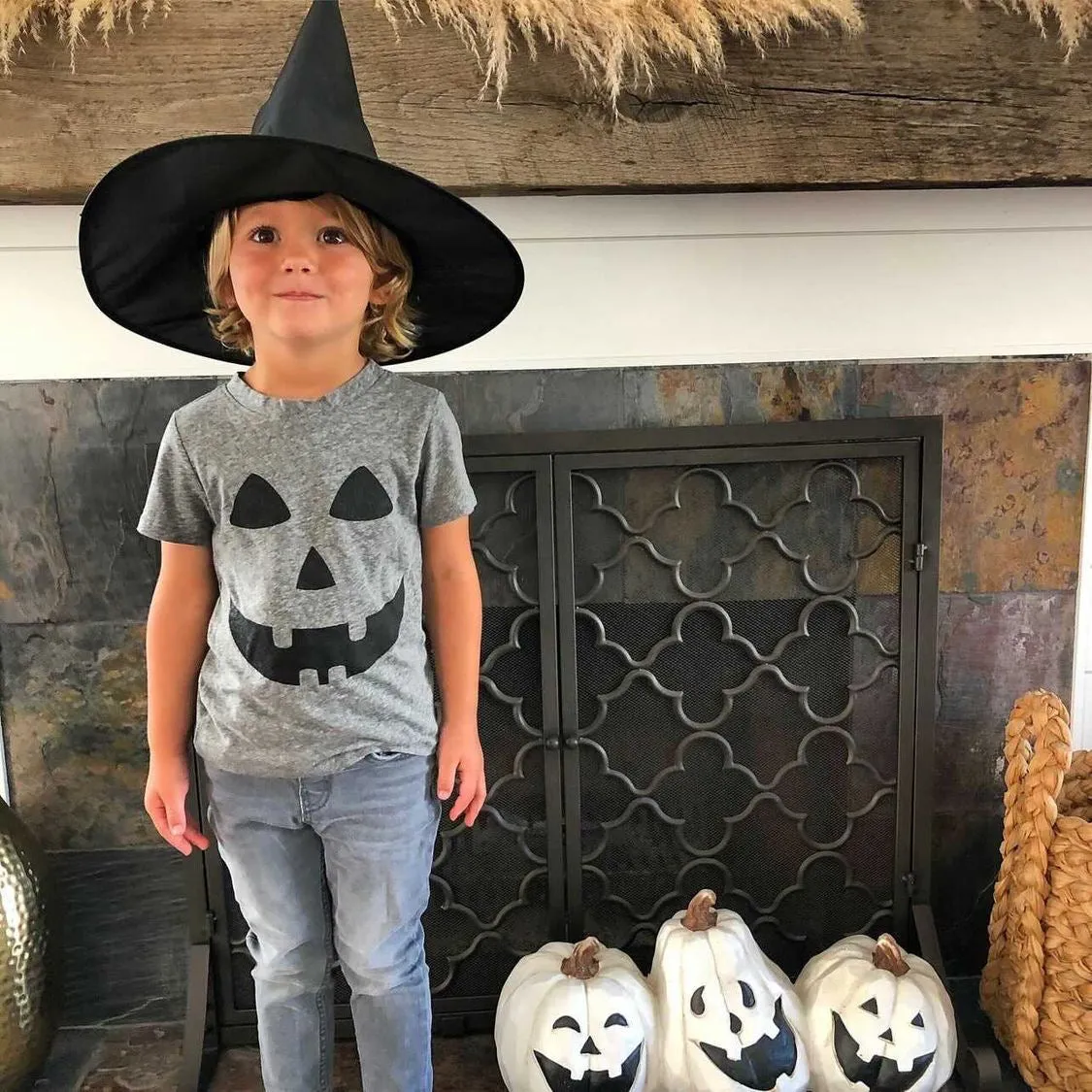 Brokedown Clothing Kid's Jack O Lantern Tee - Grey