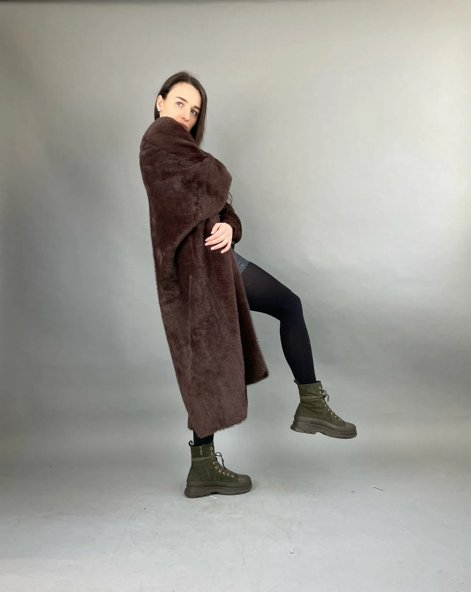 Brown Alpaca Cardigan (OS)