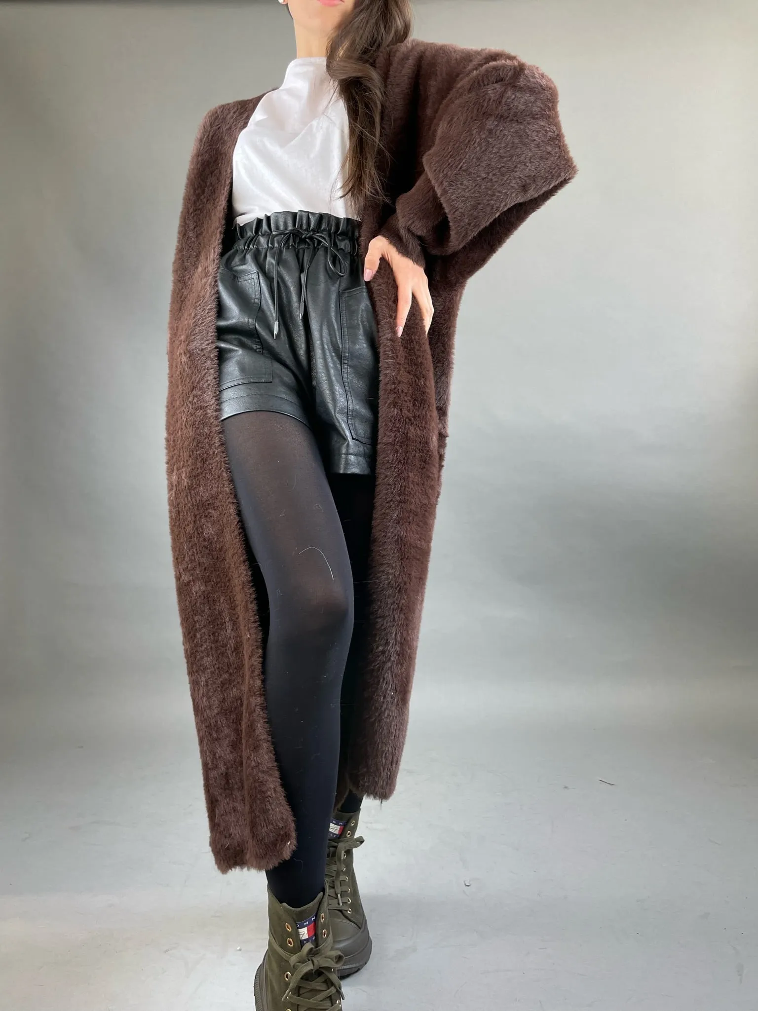 Brown Alpaca Cardigan (OS)