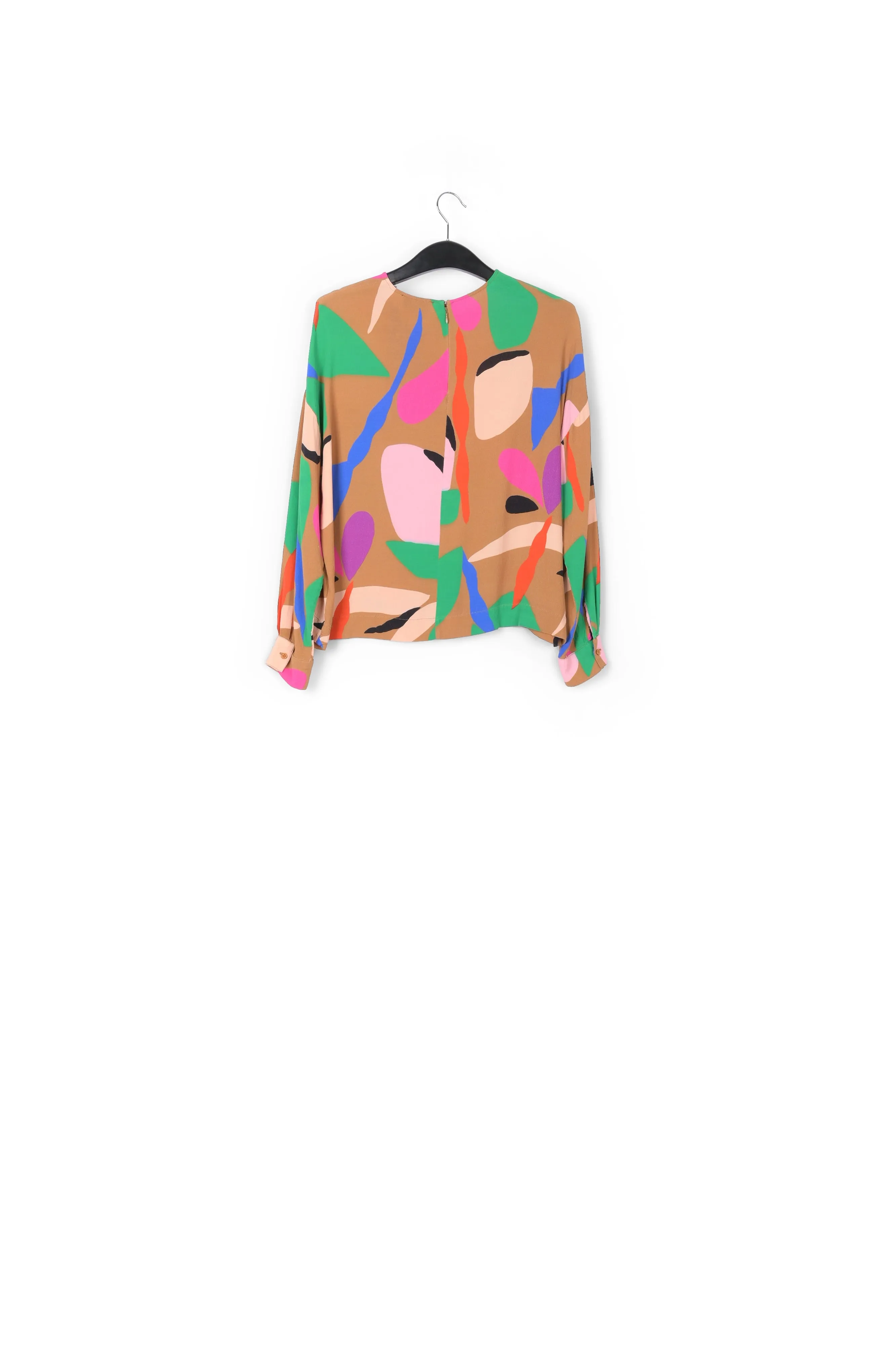 Camel graphic-print top