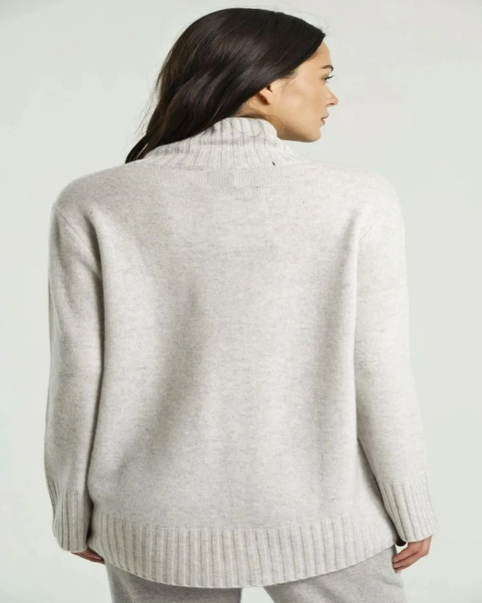Cashmere Hi Low Mock Neck