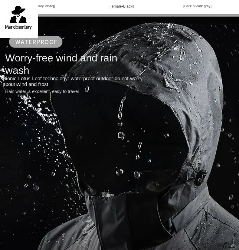 Casual Men's Lightweight Windbreaker Jacket Spring and Autumn Waterproof Work Hooded Sports Raincoat Unisex Camping Travel Coat