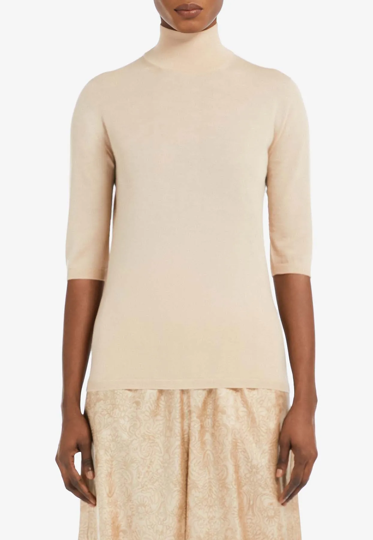 Cecina Turtleneck Wool Knit Top