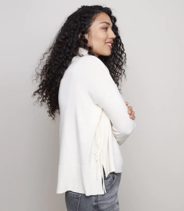 Charlie B. Side Fringe Turtleneck Sweater Style
