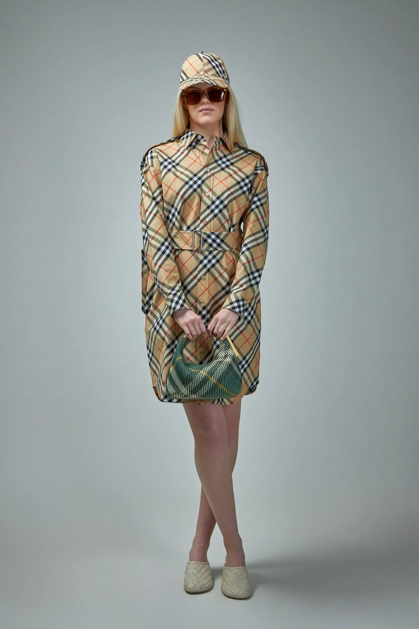 Check Cotton Shirt Dress