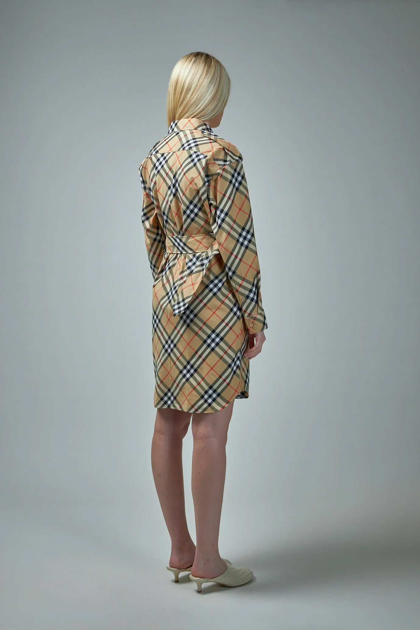 Check Cotton Shirt Dress