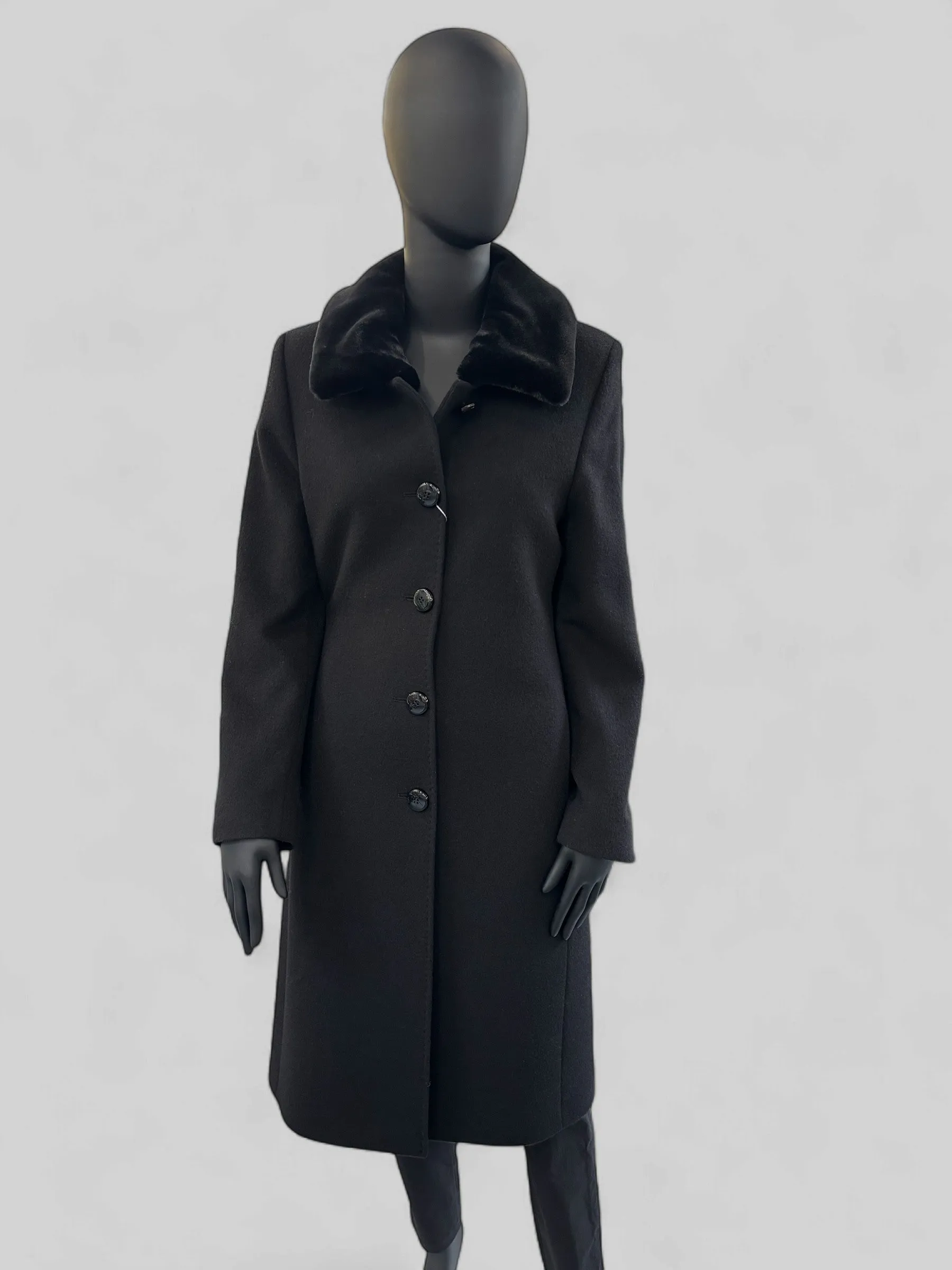 Christina Felix Coat with Fuax Fur Collar