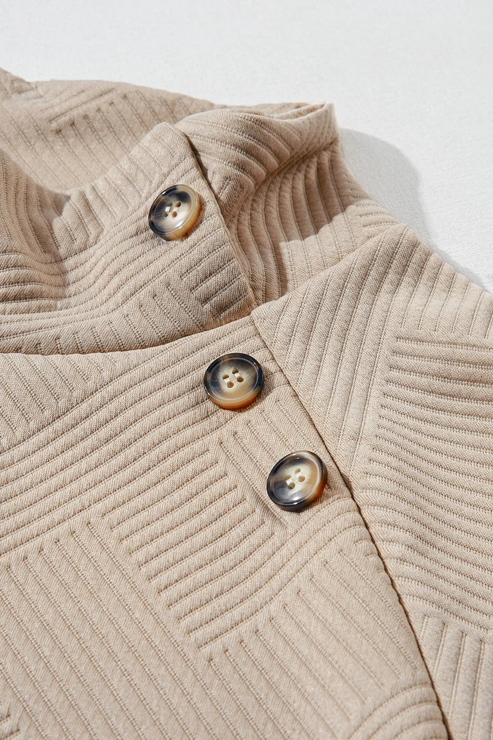 Clara Textured Turtleneck Long Sleeve Sweatshirt
