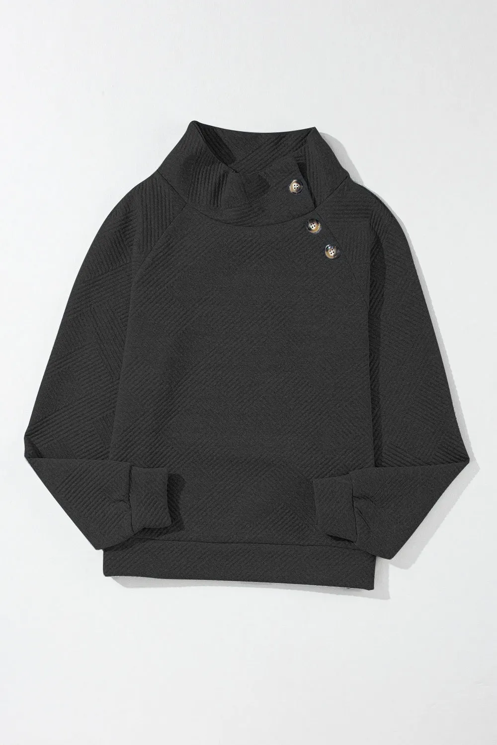 Clara Textured Turtleneck Long Sleeve Sweatshirt