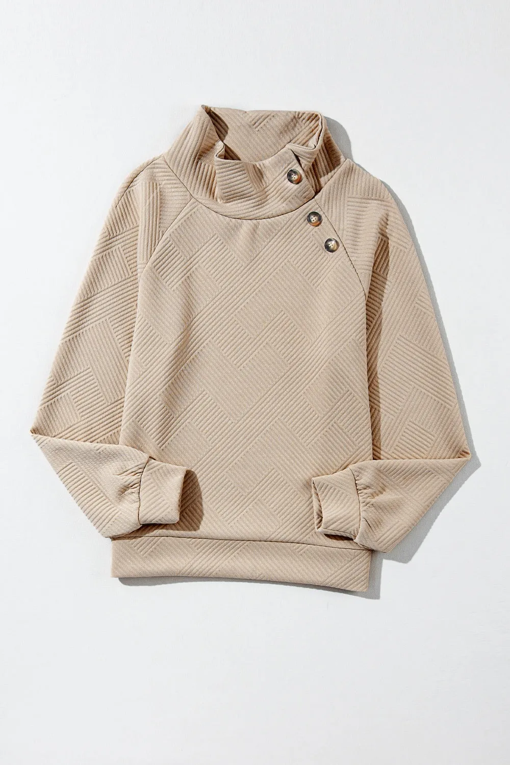 Clara Textured Turtleneck Long Sleeve Sweatshirt