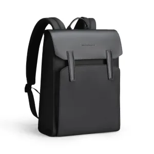 Classic Business Work Black Leather Backpack