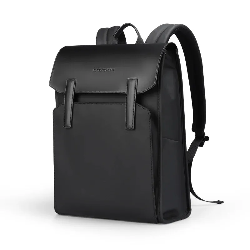 Classic Business Work Black Leather Backpack