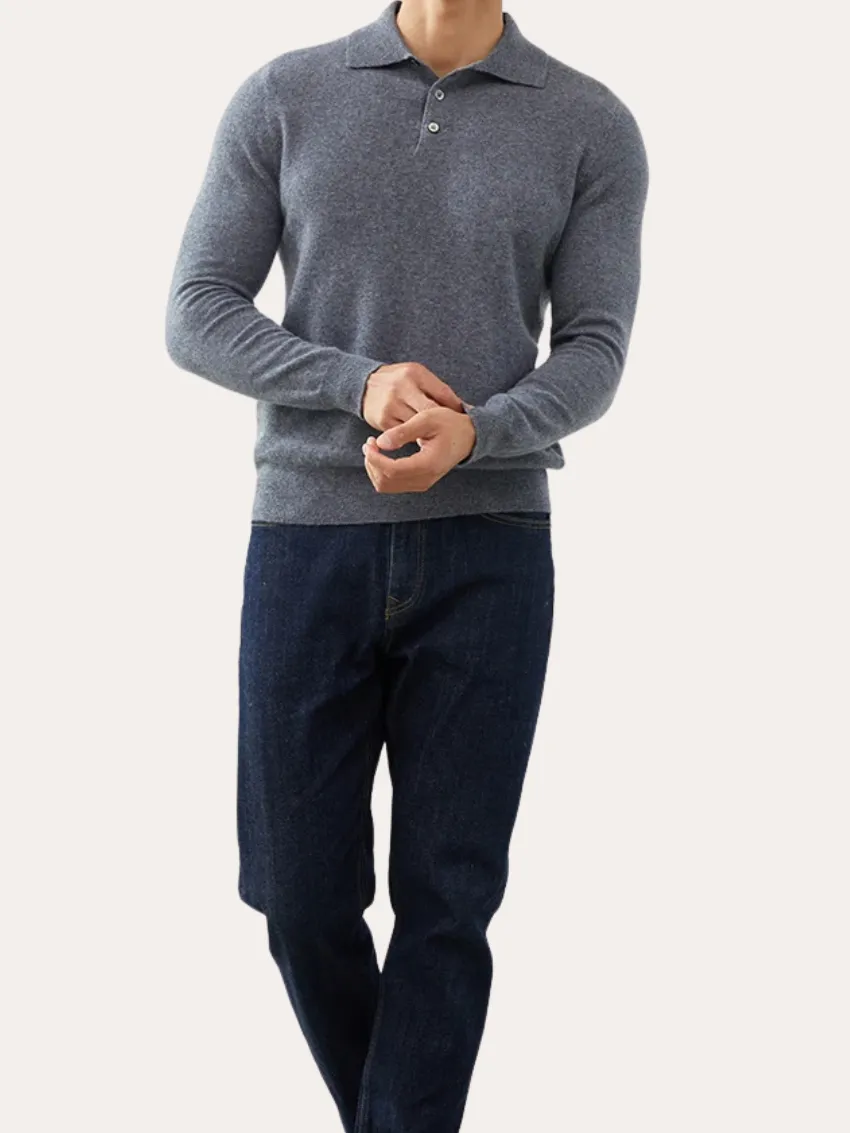 Classic Cashmere Polo - Grey