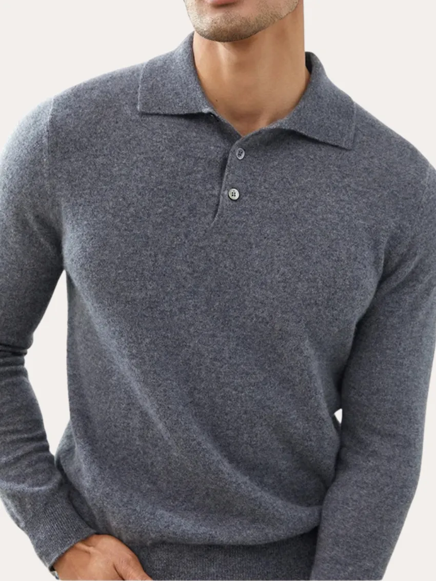 Classic Cashmere Polo - Grey