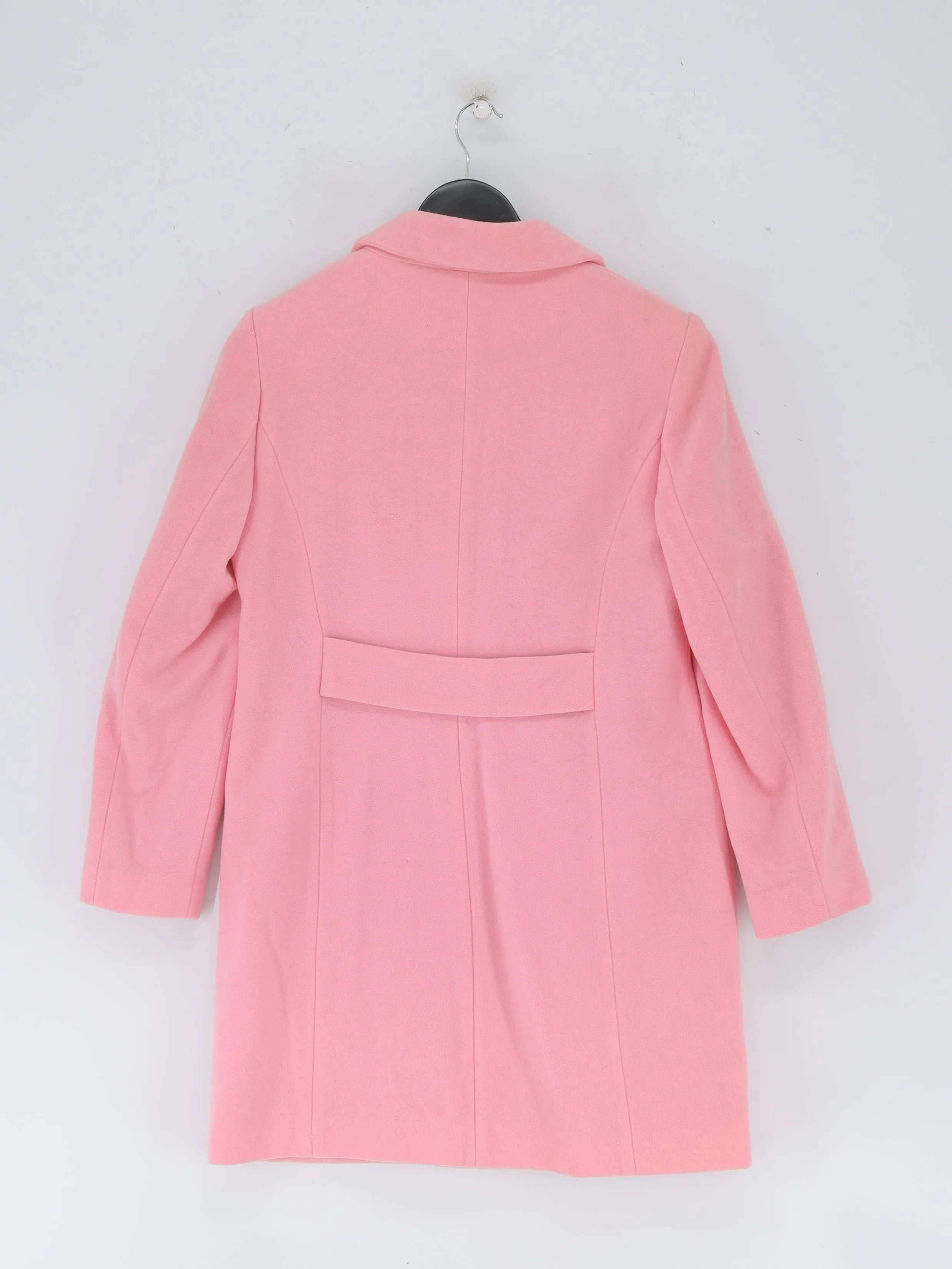 Coast Women's Coat UK 12 Pink Wool with Acrylic, Polyamide, Polyester