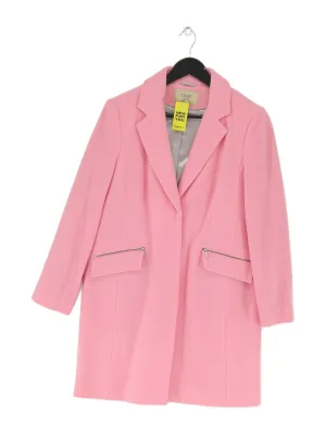 Coast Women's Coat UK 12 Pink Wool with Acrylic, Polyamide, Polyester