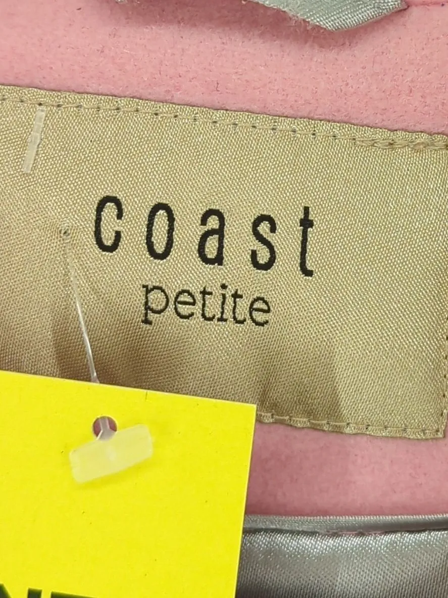 Coast Women's Coat UK 12 Pink Wool with Acrylic, Polyamide, Polyester