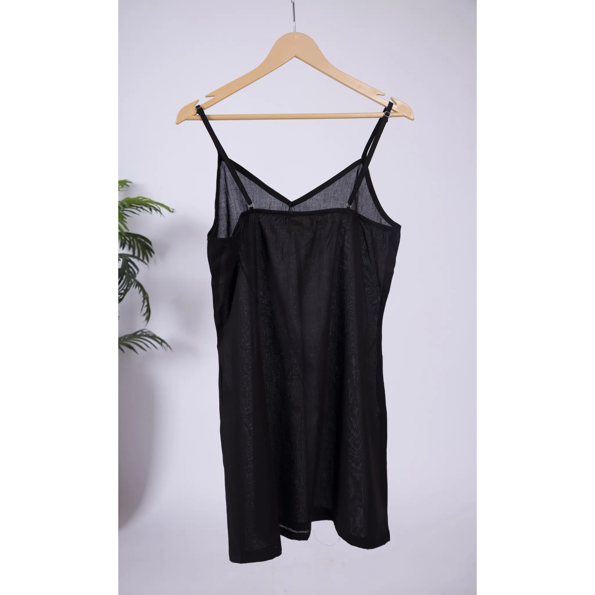Combo offer- Set of 2- A-Line Black & White Cotton Slips for Dresses